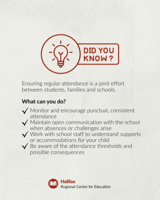 did you know in red, with tips about maintaining attendance