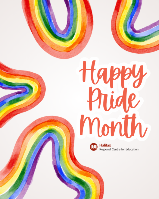 happy pride month with rainbows