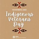 Indigenous veterans day with brown backround
