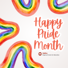 happy pride month with rainbows